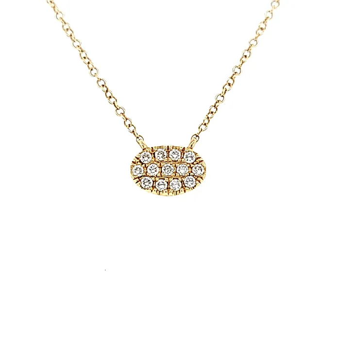 Bassali Necklaces 14k Yellow Gold Diamond Oval Necklace I5951