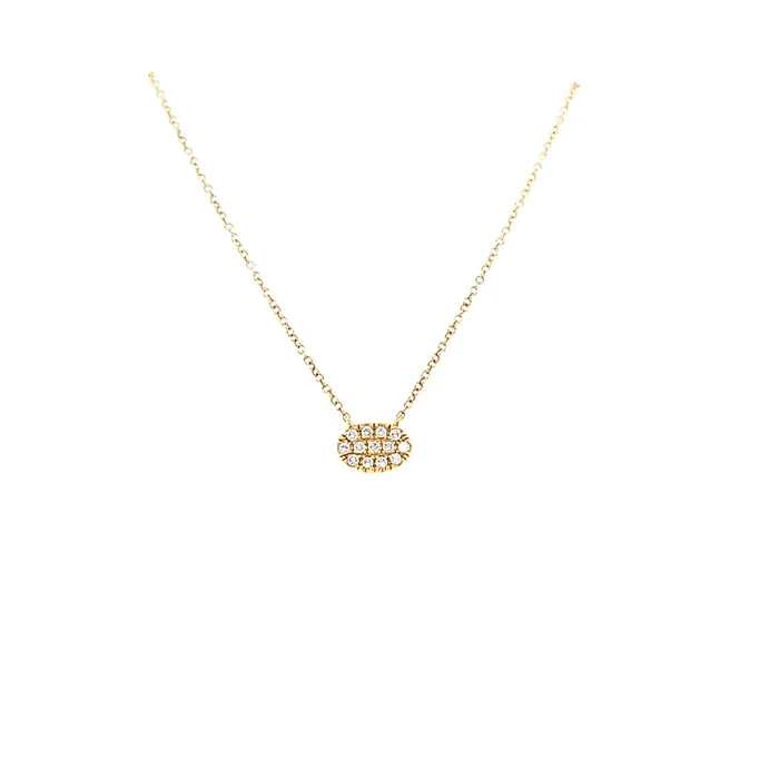 Bassali Necklaces 14k Yellow Gold Diamond Oval Necklace I5951