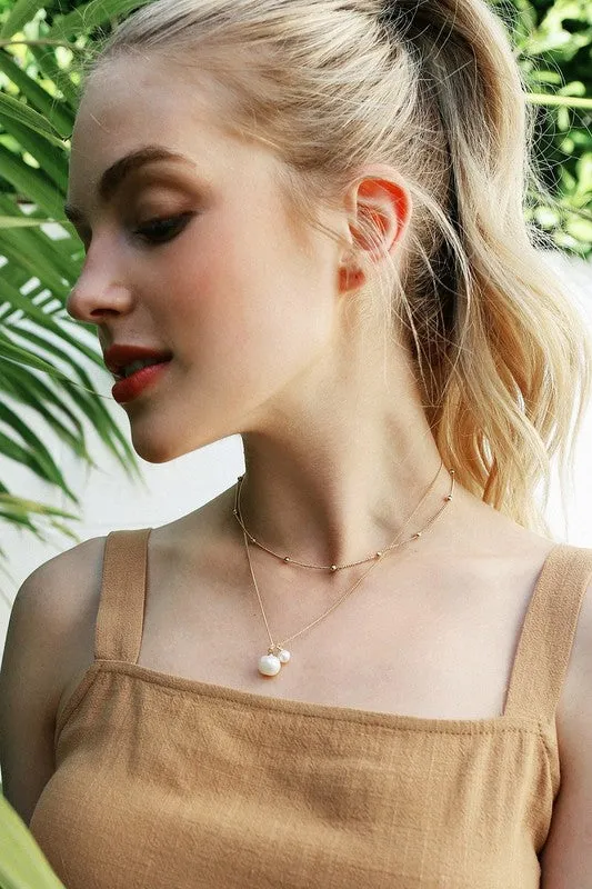 Lilou Necklaces Lilou Natural Pearl Pendant Necklace