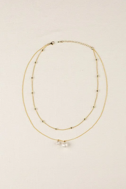 Lilou Necklaces Lilou Natural Pearl Pendant Necklace