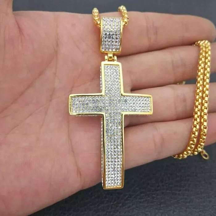 Minx London Big Cross Pendant Cross Necklace Cross necklace for Men Cross Necklace Women Cross Pendant and Necklace Iced Out Cross Pendant Necklaces
