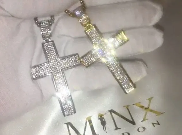 Minx London Big Cross Pendant Cross Necklace Cross necklace for Men Cross Necklace Women Cross Pendant and Necklace Iced Out Cross Pendant Necklaces
