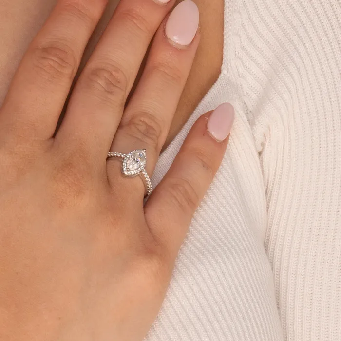 Rings 10 ct Marquise Moissanite Diamond Ring Camile Stone