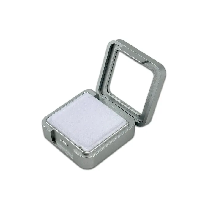 Rings 1 12 x 1 12 Silver Plastic Gem Stone Box with White Foam Interior JPIDisplay