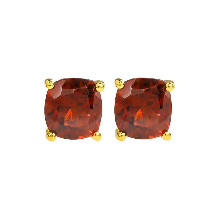 YoTreasure Earrings 230 Ct Natural Red Garnet Solid 10K Yellow Gold Stud Earrings